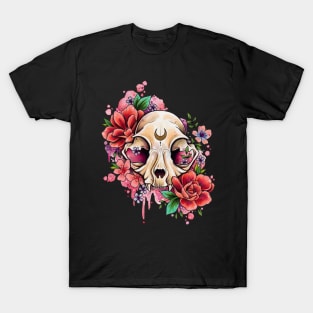 Cat Skull Design by Lorna Laine T-Shirt